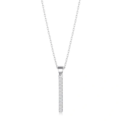 Image of Philip Jones Silver Plated Crystal Bar Drop Necklace Created with Zircondia® Crystals