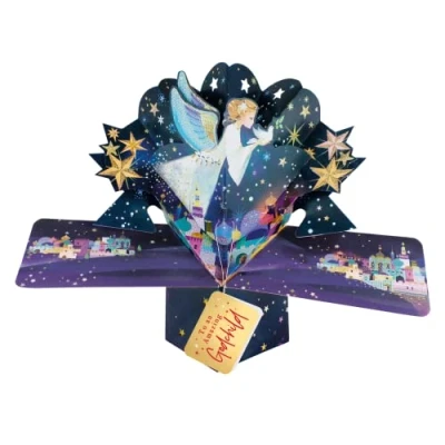 Image of Godchild Christmas Card 3D Angel Pop Up Xmas Greeting Cards POP059X55