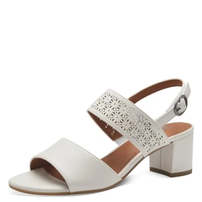 Image of Jana Women&#039;s 8 28368 42 Heeled Sandal, White, 5 UK