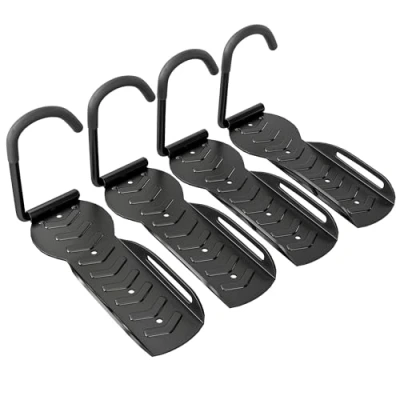 Image of SPORTNOW 4 Pack Bike Rack, Wall Mounted Bicycle Hanger Hook, Foldable Garage Storage Holder for Indoor Outdoor Use