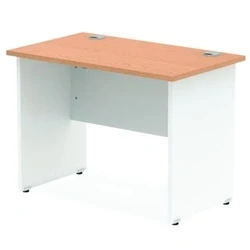 Image of Impulse Panel End 1000/600 Rectangle Desk Oak Top White TT000083