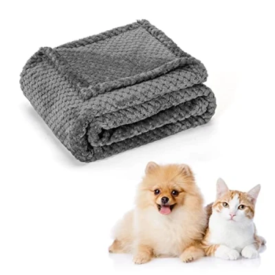 Image of Nobleza Dog Blanket 80x80cm Fluffy Fleece Pet Blankets for Cat Puppy Washable Soft Warm Kitten Sleep Mat Bed Pad Grey