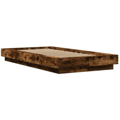 Image of vidaXL Bed Frame without Mattress Smoked Oak 75x190 cm Small Single