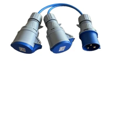 Image of KM Electronics 32A Plug to 2 x Sockets Way Splitter, Generator Power Distribution Unit, 240V