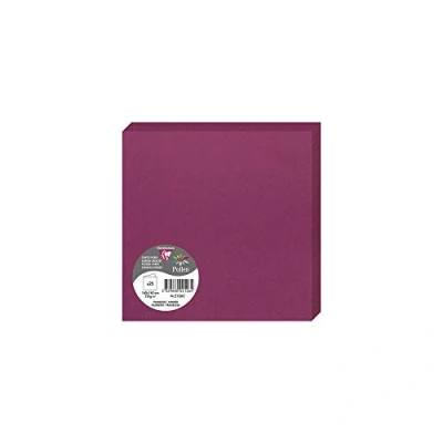 Image of Clairefontaine Ref 2126C Pollen Folded Card (Pack of 25 Sheets) 160 x 160mm Sized, 210gsm Card, Inkjet &amp; Laser Printer Compatible, Acid Free Raspberry