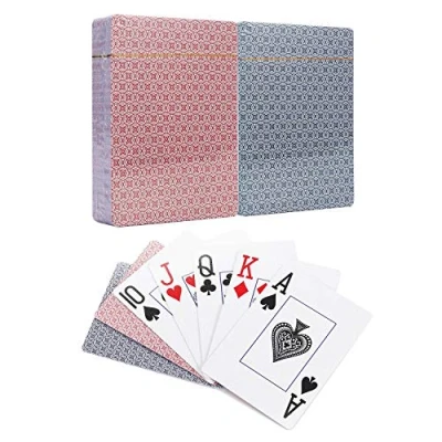 Image of Vinsani Check Playing Cards, Poker Size Standard Index, 2 Decks of Cards (1 Red and 1 Blue), for Blackjack, Euchre, Canasta, Pinochle Card Game, Casino Grade
