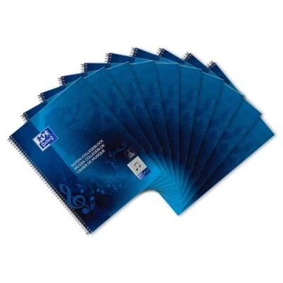 Image of Oxford 100050345 Sheet Music Pad / A4+ Line Style 14/50 Sheets 90 g/m² Optic Paper/Pack of 10 Blue