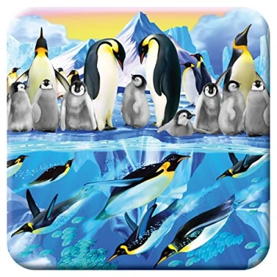 Image of 3D LiveLife Cork Coaster Penguin Plunge from Deluxebase. Lenticular Ocean Coaster. Non slip drinks mat with original artwork licensed renowned artist, Michael Searle