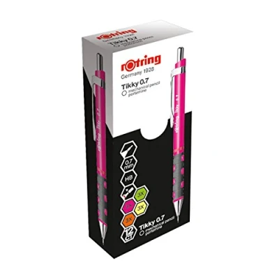 Image of rOtring Tikky Mechanical Pencil, HB, 0.7 mm, Assorted Neon Colours, Box of 12