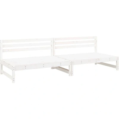 Image of vidaXL Garden Middle Sofas 2 pcs White 120x80 cm Solid Wood Pine