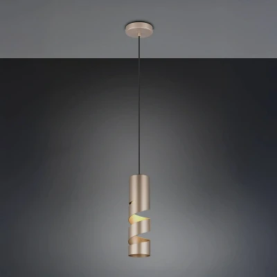 Image of Trio Lighting Stream pendant light, brown, Ø 8 cm, metal, GU10