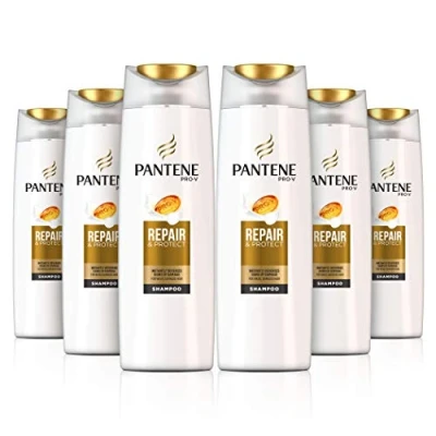 Image of Pantene Repair and Protect Shampoo For Weak Or Damaged Hair, 400 ml Pack of 6