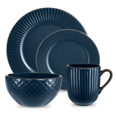 Image of Tower Empire 16 Piece Dinnerware Set Blue
