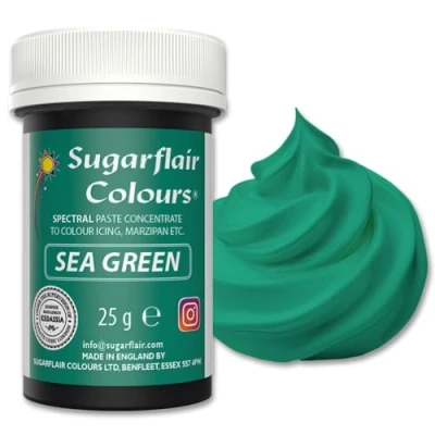 Image of Sugarflair Spectral Sea Green Food Colouring Paste, Highly Concentrated for Buttercream, Sugar Royal Icing, Cake Mixes and More! Vibrant Colour Dye 25g