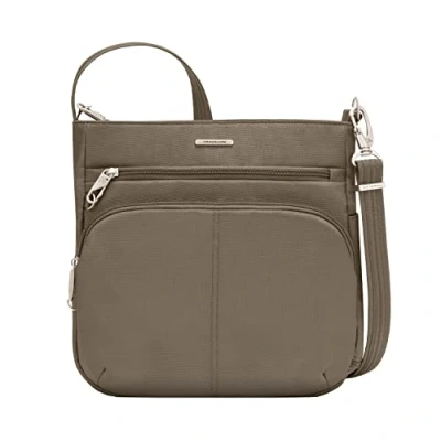 Image of Travelon Anti theft Classic North/South Crossbody Bag, Brown, 11.5&quot; x 11&quot; 3.5&quot;, Bag