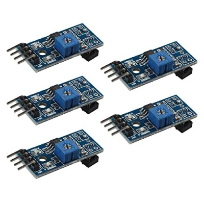 Image of HALJIA 5PCS TCRT5000 Infrared Reflectance Tracking Sensor Module Obstacle Avoidance Line Compatible with Arduino