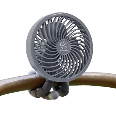 Image of Dreambaby Pram Fan, Tripod Clip on Stroller Fan for Babies, Handheld Desk Portable Fan. Deluxe Smart Grip Battery Cooling Stroller, Car Seat, Cot, Desk, Gym