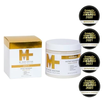 Image of My Hair Doctor Keraplex Instant Repair Mask 100ml. Deep Conditioning Treatment With Castor Oil, Keratin Mask, Leave In Conditioner For Damaged Hair.