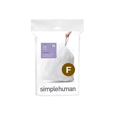 Image of simplehuman CW0165 code F Custom Fit Bin Liners, White Plastic (Pack of 20 Liners)