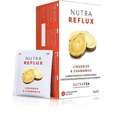 Image of NUTRAREFLUX Acid Reflux Tea Digest Helps Supports Digestion &amp; Balance In The Stomach Includes Slippery Elm Fennel 60 Enveloped Bags by Nutra Herbal (3 Pack)