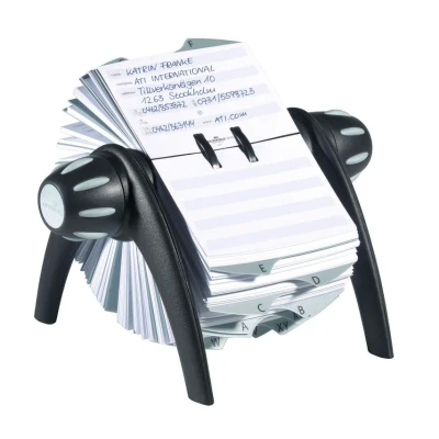 Image of Durable TelIndex Rotary Address Card Holder Includes 500 Pockets A Z Index Made from Plastic