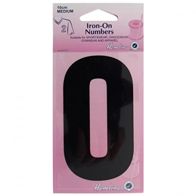 Image of Hemline Iron On Number Motif Applique Black 0 each