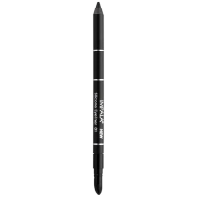 Image of IMPALA Waterproof Eye Pencil with Silicone, Matte Black Color No. 01 Defined Line or Blended Effect Easy to Apply Creamy Texture Long Lasting Intense and