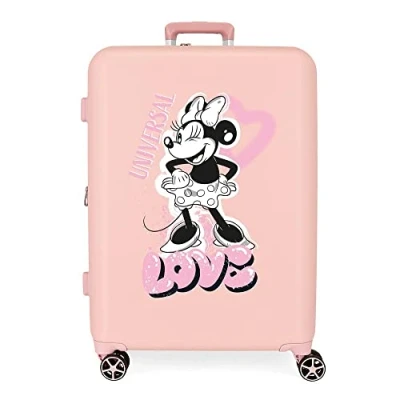 Image of Disney Mickey &amp; Minnie Trip to… Suitcase Set, One Size, Heart Nude, Medium