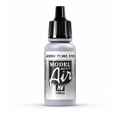 Image of Vallejo Model Air 17 ml Acrylic Paint Metallic Steel