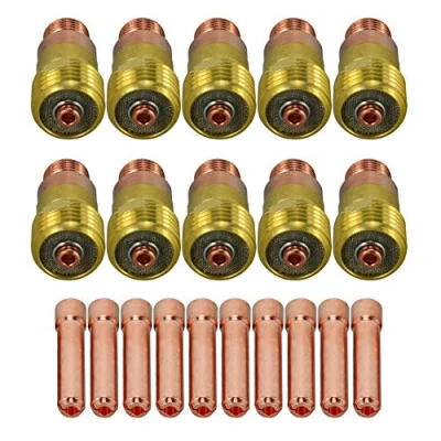 Image of RIVERWELD TIG Stubby Gas Lens 17GL332 2.4mm 10N24S Collet Kit Fit DB SR WP 17 18 26 Welding Torch 20pcs