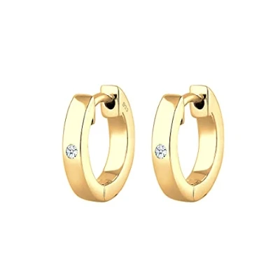 Image of DIAMORE Earrings Creole Classic Diamond 925 Sterling Silver