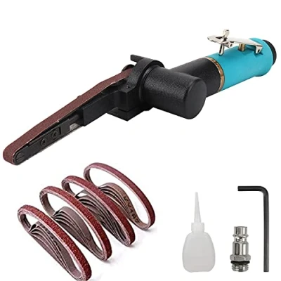 Image of NuoDunco 10x330mm Pneumatic Belt Sander 360 Rotating Grinding Finger Sanders Machine for Wood Metal Glass Furniture Polishing with 12pc Sanding Belts 16000rpm