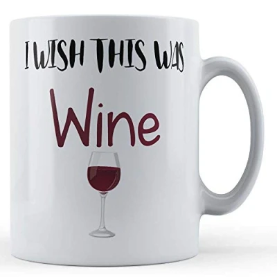Image of Funny Mug I Wish This was Wine Mum Gift Mug, Ceramic, 11fl.oz.