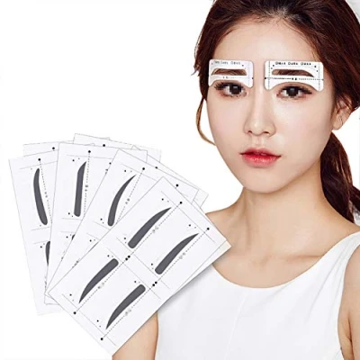 Image of 32Pairs Eyebrow Stencils Card Stickers Eyebrows Grooming Shaping Drawing Thrush Template Reusable DIY Beauty Makeup Tools,4 Styles