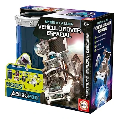 Image of Educa 41347 Astropod Space Rover Vehicle, Mount Your Own 23 Piece Motorized Power It By Battery Or Authentic Solar Panel, Ages 6+