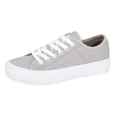 Image of Dek L944F 4 Womens 6 Eye Soft Canvas Plimsol Shoe Grey Size