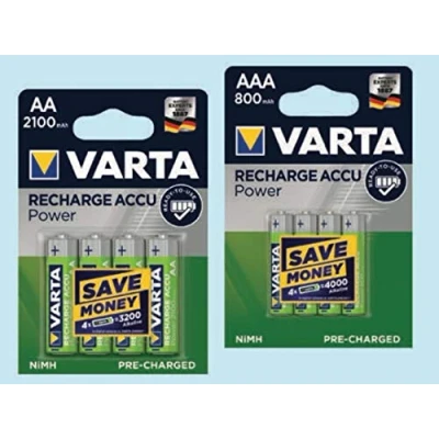 Image of Varta AA Rechargeable Batteries 4 PACKS 2100mAh