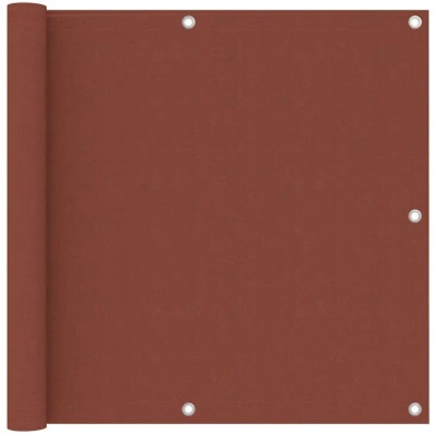 Image of vidaXL Balcony Screen, Terracotta UV Protective &amp; Waterproof PU Coated Oxford Fabric, Easy Installation with Aluminium Eyelets, Includes PE Rope, Wind Resistant, Size: 90x500 cm