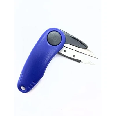 Image of OLAX Foldable Scissors for Fishing, Sewing, Art, Craft, Serrated Blade, 12cm