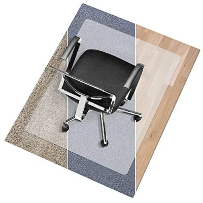 Image of Meisterei Floor Protection Mat Scratch Resistant, Non Slip, Milk White Mat, Office Chair Underlay Protective for Laminate, Parquet, Hard Floors (116 x 150 cm)