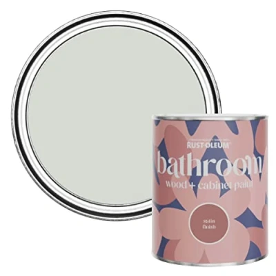 Image of Rust Oleum Grey Moisture Resistant Bathroom Wood and Cabinet Paint in Satin Finish Winter 750ml