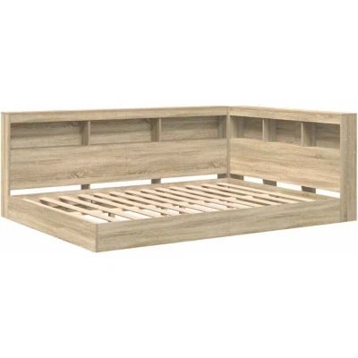 Image of vidaXL Bookcase Bed Sonoma Oak 160x200 cm Engineered Wood
