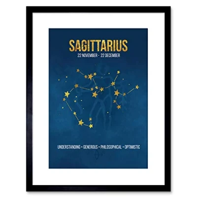 Image of Wee Blue Coo ZODIAC STAR SIGN BIRTHDAY ASTROLOGY SAGITTARIUS FRAMED ART PRINT F97X13508