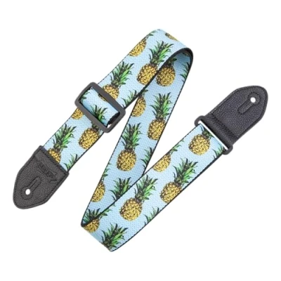 Image of Levy&#039;s Prints Polyester w Leather Ends 2&quot; Fruit Salad Pineapple MP2FS 001