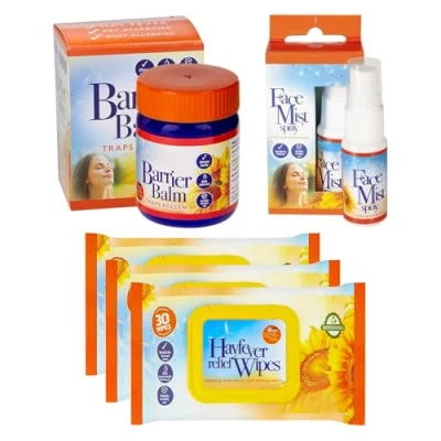 Image of Nuage Hayfever Relief Wipes 3pk 1 Balm Pollen Barrier Face Mist Spray 15ml Cools &amp; Refreshes Allergy Protection and for Adults Kids Kit Set of 5