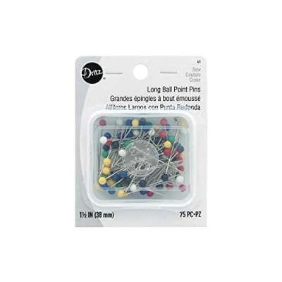 Image of Dritz 45 Ball Point Pins, Long, 1 1/2 Inch (75 Count)