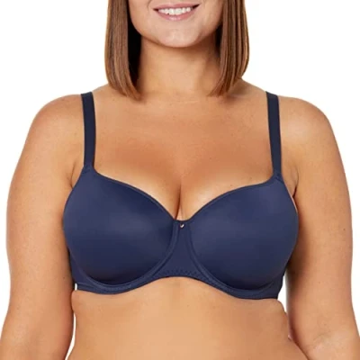 Image of Fantasie Womens Aura Moulded T Shirt Bra Navy Nylon Size 32FF