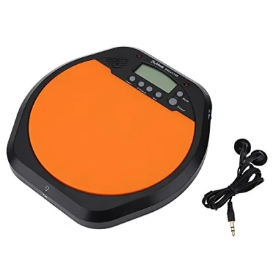 Image of Drum Practice Training Pad, Digital Electronic Pad Tempo Metronome with Earphone