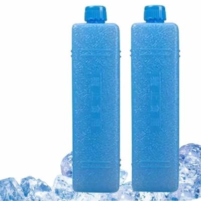 Image of 2 Ice Packs For Cool Box Reusable Freezer Blocks Long Lasting Pack Kids School Lunch Boxes Camping, Picnic, Hiking Small Fridge Air Cooler