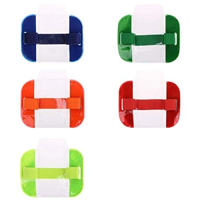 Image of Arm Badge Holder 2Pcs License ID Holders Specialist for Work Pass Security Roles(Red)